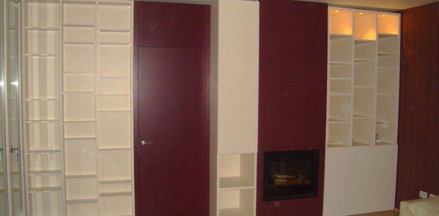 Libreria su misura laccata opaca